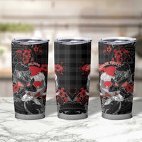 Personalised Hawaiian And Japanese Tumbler Cup Aloha Koi Fish Palaka Patterns - Polynesian Pride