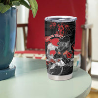 Personalised Hawaiian And Japanese Tumbler Cup Aloha Koi Fish Palaka Patterns - Polynesian Pride