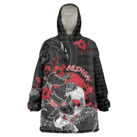 Personalised Hawaiian And Japanese Wearable Blanket Hoodie Aloha Koi Fish Palaka Patterns - Polynesian Pride
