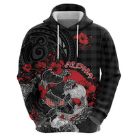 Personalised Hawaiian And Japanese Zip Hoodie Aloha Koi Fish Palaka Patterns - Polynesian Pride
