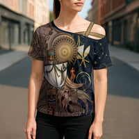 Hawaii Makahiki Cross Shoulder Shirt Polynesian Sky And Earth - Polynesian Pride