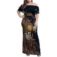 Hawaii Makahiki Family Matching Off Shoulder Maxi Dress and Hawaiian Shirt Polynesian Sky And Earth - Polynesian Pride