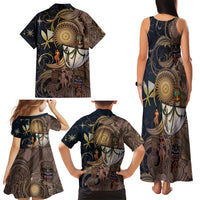 Hawaii Makahiki Family Matching Tank Maxi Dress and Hawaiian Shirt Polynesian Sky And Earth - Polynesian Pride