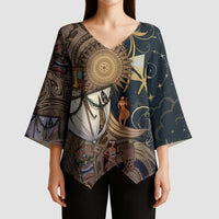 Hawaii Makahiki Kimono Sleeve Blouse Polynesian Sky And Earth - Polynesian Pride
