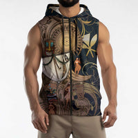Hawaii Makahiki Sleeveless Zip Hoodie Polynesian Sky And Earth - Polynesian Pride