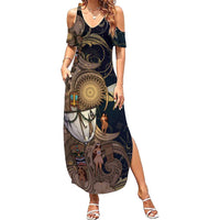 Hawaii Makahiki Summer Maxi Dress Polynesian Sky And Earth - Polynesian Pride