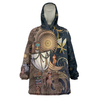 Hawaii Makahiki Wearable Blanket Hoodie Polynesian Sky And Earth - Polynesian Pride