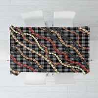 Hawaii Palaka Niihau Shell Lei Tablecloth Tropical Island Plaid Patterns DT05 Black - Polynesian Pride