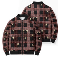 Hawaii Palaka Kahelelani Shell Lei Costume Bomber Puffer Jacket Plaid Patterns
