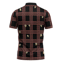Hawaii Palaka Kahelelani Shell Lei Costume Zipper Polo Shirt Plaid Patterns DT05 - Polynesian Pride