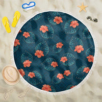 Hawaii Monstera Beach Blanket Hibiscus Flowers Simple Style - Polynesian Pride
