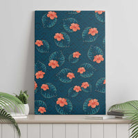 Hawaii Monstera Canvas Wall Art Hibiscus Flowers Simple Style DT05 - Polynesian Pride