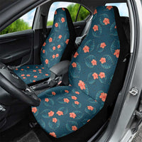Hawaii Monstera Car Seat Cover Hibiscus Flowers Simple Style - Polynesian Pride