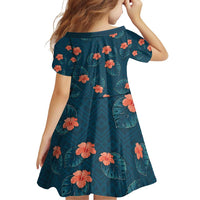 Hawaii Monstera Family Matching Off Shoulder Short Dress and Hawaiian Shirt Hibiscus Flowers Simple Style - Polynesian Pride