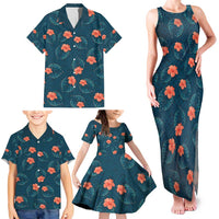 Hawaii Monstera Family Matching Tank Maxi Dress and Hawaiian Shirt Hibiscus Flowers Simple Style - Polynesian Pride