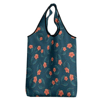 Hawaii Monstera Grocery Bag Hibiscus Flowers Simple Style - Polynesian Pride