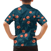 Hawaii Monstera Kid Hawaiian Shirt Hibiscus Flowers Simple Style DT05 - Polynesian Pride