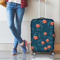 Hawaii Monstera Luggage Cover Hibiscus Flowers Simple Style DT05 - Polynesian Pride