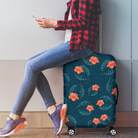 Hawaii Monstera Luggage Cover Hibiscus Flowers Simple Style DT05 - Polynesian Pride
