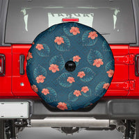 Hawaii Monstera Spare Tire Cover Hibiscus Flowers Simple Style - Polynesian Pride