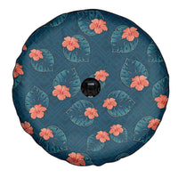 Hawaii Monstera Spare Tire Cover Hibiscus Flowers Simple Style - Polynesian Pride