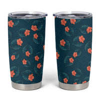 Hawaii Monstera Tumbler Cup Hibiscus Flowers Simple Style - Polynesian Pride