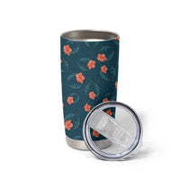Hawaii Monstera Tumbler Cup Hibiscus Flowers Simple Style - Polynesian Pride