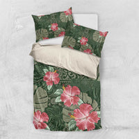 Hawaii Bedding Set Green Polynesian Monstera Patterns - Polynesian Pride