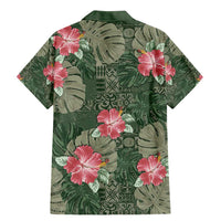 Hawaii Family Matching Mermaid Dress and Hawaiian Shirt Green Polynesian Monstera Patterns - Polynesian Pride