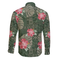 Hawaii Family Matching Summer Maxi Dress and Hawaiian Shirt Green Polynesian Monstera Patterns - Polynesian Pride