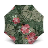 Hawaii Umbrella Green Polynesian Monstera Patterns - Polynesian Pride