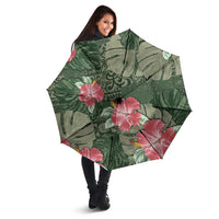 Hawaii Umbrella Green Polynesian Monstera Patterns - Polynesian Pride