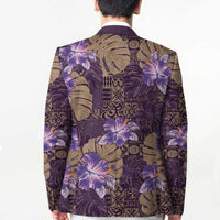 Hawaii Blazer Purple Polynesian Monstera Patterns - Polynesian Pride