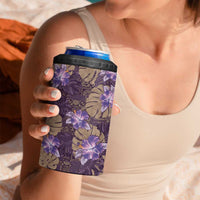 Hawaii 4 in 1 Can Cooler Tumbler Purple Polynesian Monstera Patterns - Polynesian Pride