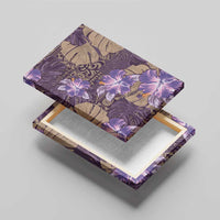 Hawaii Canvas Wall Art Purple Polynesian Monstera Patterns - Polynesian Pride