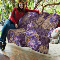 Hawaii Quilt Purple Polynesian Monstera Patterns - Polynesian Pride