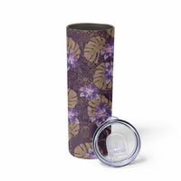 Hawaii Skinny Tumbler Purple Polynesian Monstera Patterns - Polynesian Pride