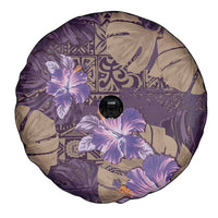 Hawaii Spare Tire Cover Purple Polynesian Monstera Patterns - Polynesian Pride