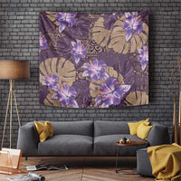Hawaii Tapestry Purple Polynesian Monstera Patterns - Polynesian Pride