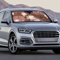 Hawaii Auto Sun Shade Brown Polynesian Monstera Patterns - Polynesian Pride