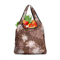 Hawaii Grocery Bag Brown Polynesian Monstera Patterns - Polynesian Pride