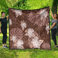 Hawaii Quilt Brown Polynesian Monstera Patterns - Polynesian Pride