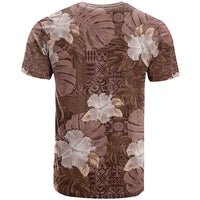 Hawaii T Shirt Brown Polynesian Monstera Patterns - Polynesian Pride
