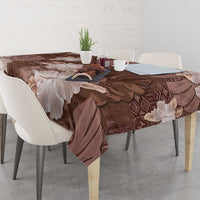 Hawaii Tablecloth Brown Polynesian Monstera Patterns - Polynesian Pride