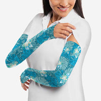 Hawaii Arm Sleeves Teal Polynesian Monstera Patterns - Polynesian Pride