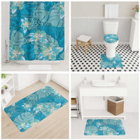 Hawaii Bathroom Set Teal Polynesian Monstera Patterns - Polynesian Pride