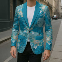 Hawaii Blazer Teal Polynesian Monstera Patterns DT05 - Polynesian Pride