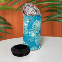 Hawaii 4 in 1 Can Cooler Tumbler Teal Polynesian Monstera Patterns - Polynesian Pride