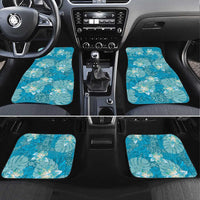 Hawaii Car Mats Teal Polynesian Monstera Patterns - Polynesian Pride