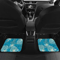 Hawaii Car Mats Teal Polynesian Monstera Patterns - Polynesian Pride